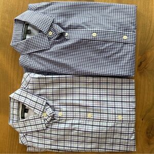 Banana Republic Men's Gingham and Plaid Shirts - Blue and Purple